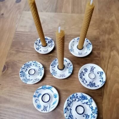 Candelabros de Valli Artesanía con candela de cera (modelo 4)