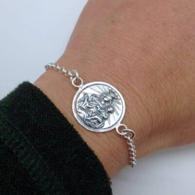 Pulsera escapulario plata (cadena)