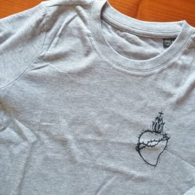 Camiseta bebé Sagrado Corazón (gris)