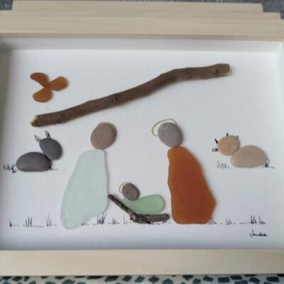 Pesebre de piedras y cristales de mar