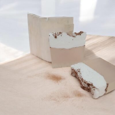 Jabón artesano de glicerina vegetal batida - coco